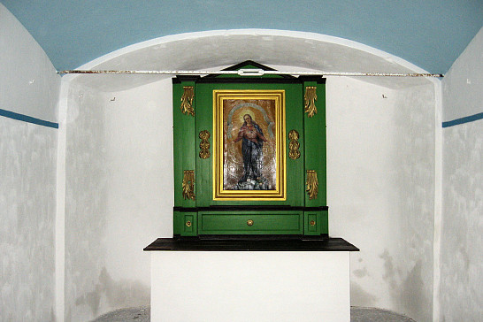 Oprava interiéru v kapličce ve Lnářském Málkově 2015