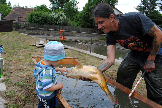 Výlov požární nádrže před rekonstrukcí 2014